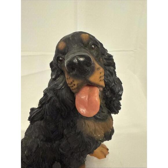 Large Resin Black and Tan Cocker Spaniel Dog Statue. 13.5” tall. - Picture 1 of 7